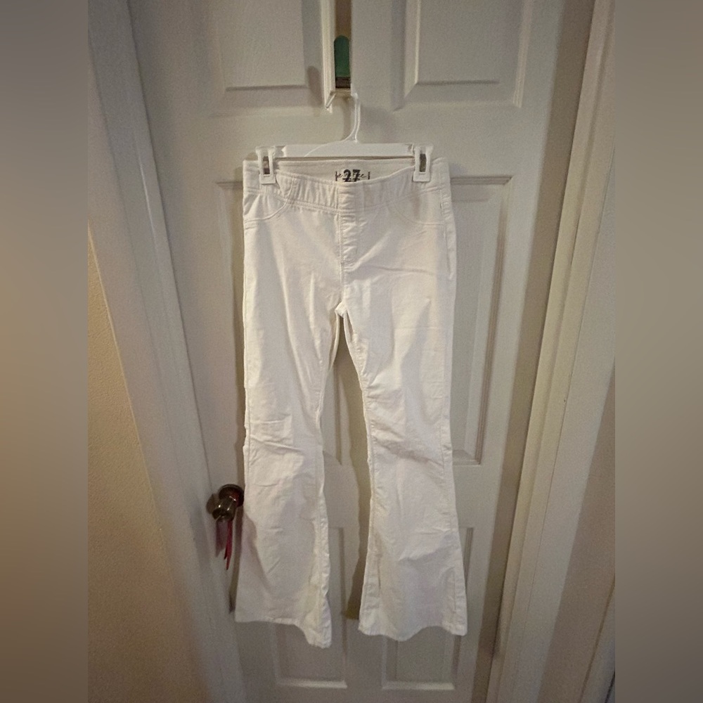 free people white flare pants